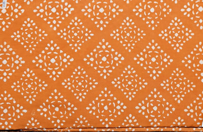 Mustard Yellow Dabu Handblock Print Fabric