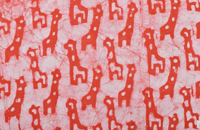 Carrot Red Dabu Handblock Print Fabric