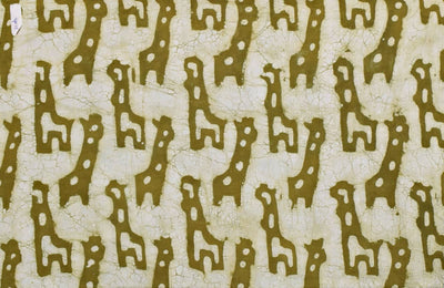 Olive Green Dabu Handblock Print Fabric