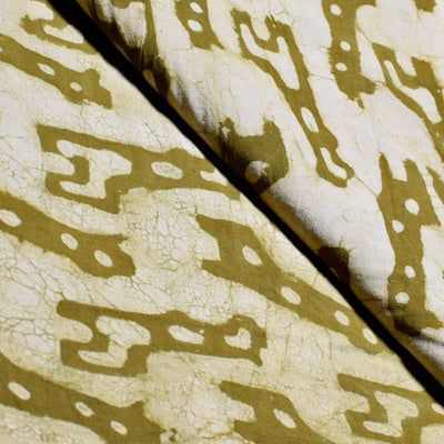 Olive Green Dabu Handblock Print Fabric