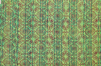 Green Dabu Handblock Print Fabric