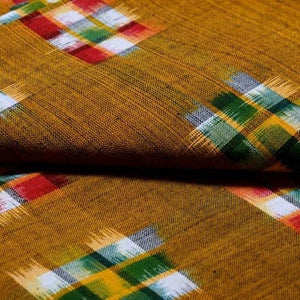 Mustard Pochampally Handloom Double Ikat - SSEthnics