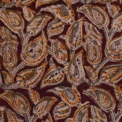 Brown Kalamkari Handblock Print - SSEthnics