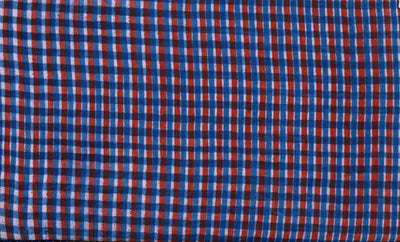 Blue Ajrakh Triple Block Cotton Fabric - SSEthnics