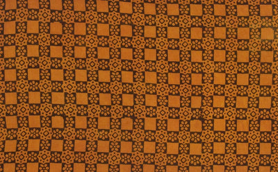 Orange Ajrakh Special Triple Block Cotton Fabric