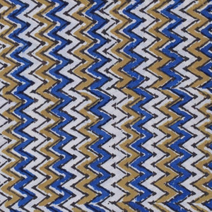 Cream Ajrakh Special Triple Block Cotton Fabric (Cut Piece 1.75 Meter)