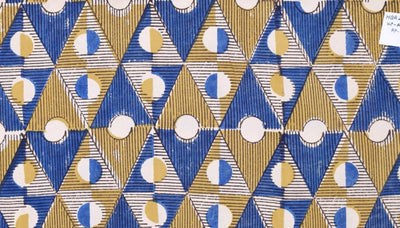 Cream Ajrakh Special Triple Block Cotton Fabric (Cut Piece 1.35 Meter)