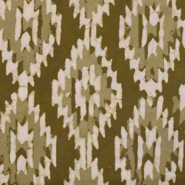 Mehendi Green Dabu Handblock Print Fabric - SSEthnics