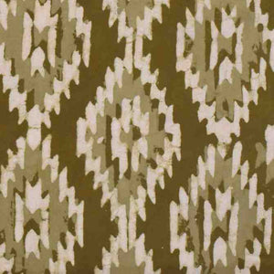 Mehendi Green Dabu Handblock Print Fabric - SSEthnics