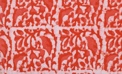 Carrot Red Dabu Handblock Print Fabric