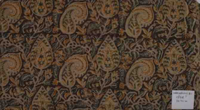 Olive Kalamkari Cotton Handblock Print Fabric - SSEthnics