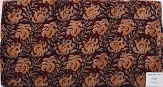 Brown Kalamkari Cotton Handblock Print Fabric - SSEthnics