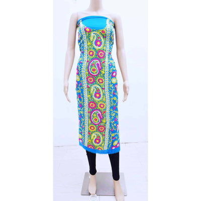 Blue Super GeorgettePhulkari Kurti - SSEthnics