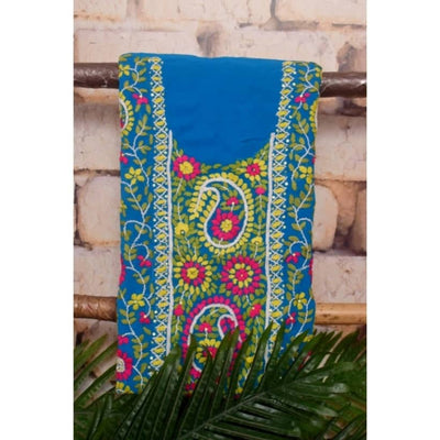 Blue Super GeorgettePhulkari Kurti - SSEthnics