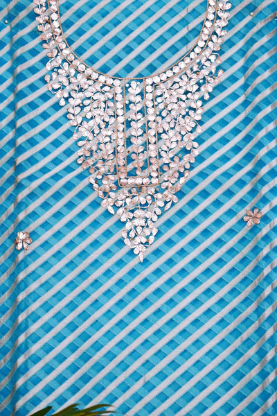 Women Gota Patti Hand Embroidered Kurti Fabric - SSEthnics