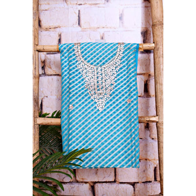 Women Gota Patti Hand Embroidered Kurti Fabric - SSEthnics