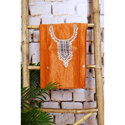 Handcrafted Gota Patti Hand Embroidered Kurti Fabric - SSEthnics