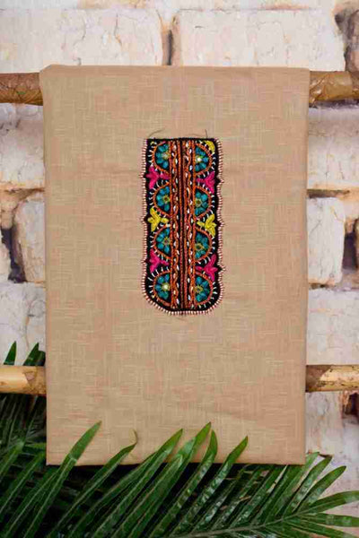 Beige Ajrakh Customised Unstitched Suit - SSEthnics