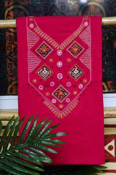 Pink Embroidered Digital Print Dupatta Set - SSEthnics