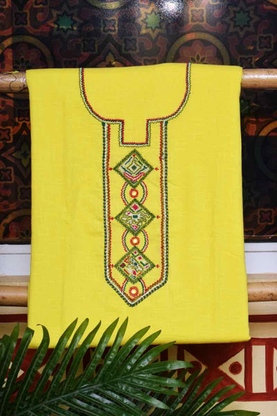 Yellow Embroidered Digital Print Dupatta Set - SSEthnics