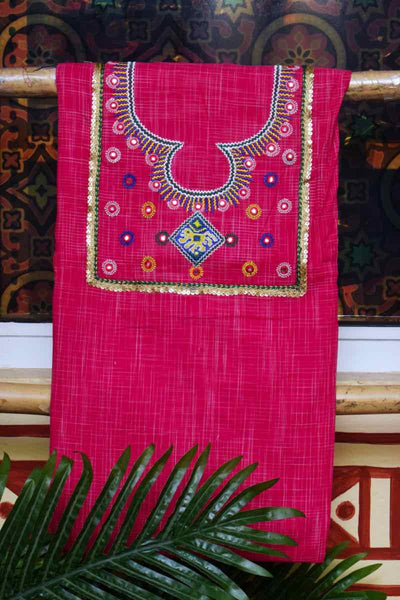 Pink Embroidered Digital Print Dupatta Set - SSEthnics