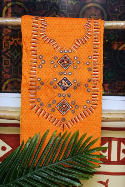 Yellow Embroidered Digital Print Dupatta Set - SSEthnics