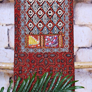 Madder Ajrakh Block Print Patchwork Suit - SSEthnics