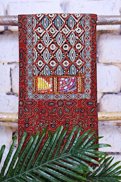 Madder Ajrakh Block Print Patchwork Suit - SSEthnics