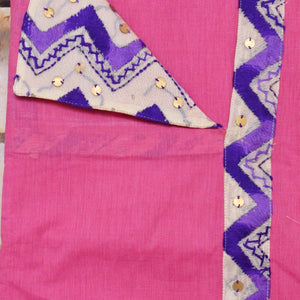 Pink Phulkari Patchwork Kurti Fabric