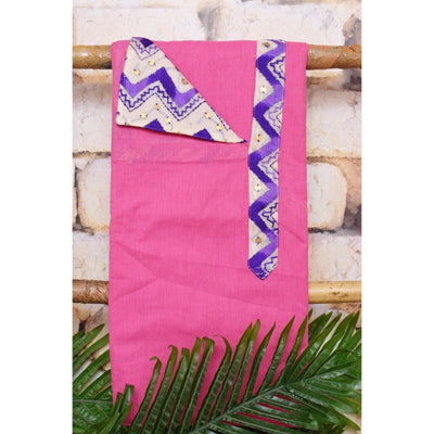 Pink Phulkari Patchwork Kurti Fabric