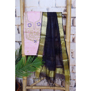 Pink Gota Patti Kota Set with Tissue Dupatta- SSEthnics
