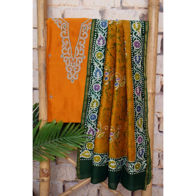 Mustard Maheshwari Silk Customised Suit-SSethnics