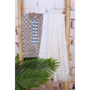 Grey Dabu Cotton Embroidered Customised Set - SSEthnics