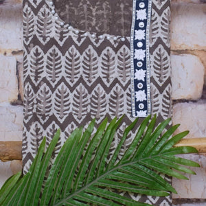 Grey Dabu Cotton Embroidered Customised Set - SSEthnics