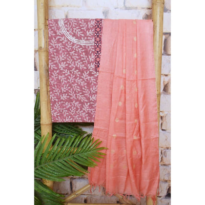 Pink Dabu Cotton Embroidered Customised Set - SSEthnics