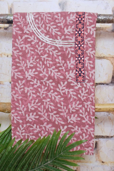Pink Dabu Cotton Embroidered Customised Set - SSEthnics