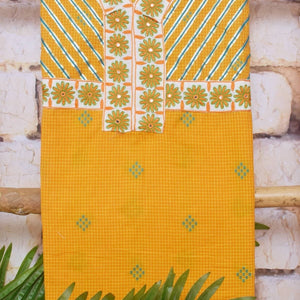 Yellow Cotton Embroidered Customised Set - SSEthnics