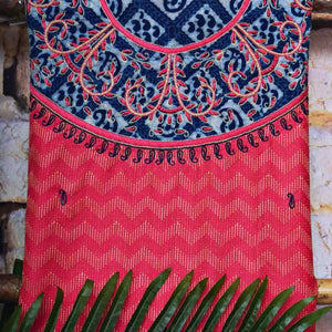 Dark Pink Indigo Cotton Silk Customised Set - SSEthnics
