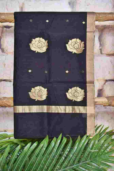 Handloom Chanderi Silk Unstitched Suit - SSEthnics