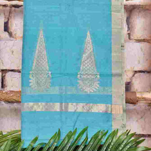 Handloom Chanderi Silk Unstitched Suit - SSEthnics