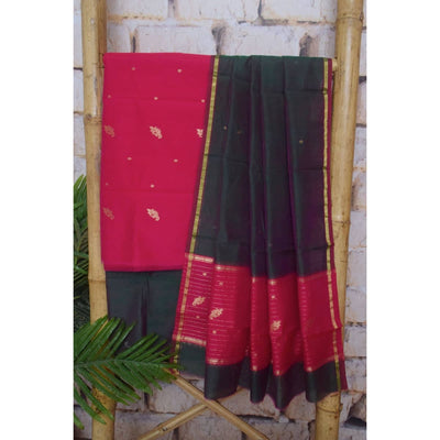 Handloom Chanderi Silk Unstitched Suit - SSEthnics