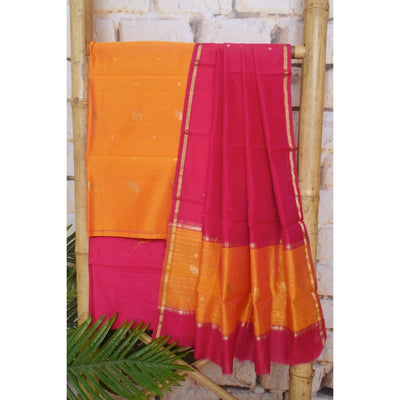 Handloom Chanderi Silk Unstitched Suit - SSEthnics