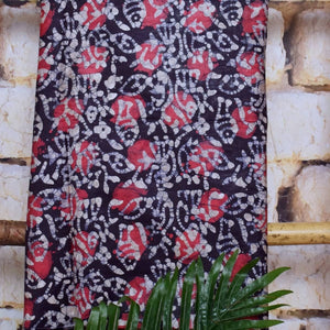 Blue Cotton Indonesian Inspired Kalam Batik Two Piece Suit - SSEthnics