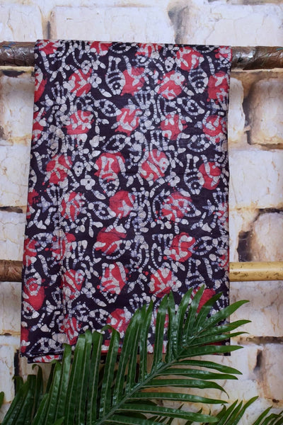 Blue Cotton Indonesian Inspired Kalam Batik Two Piece Suit - SSEthnics