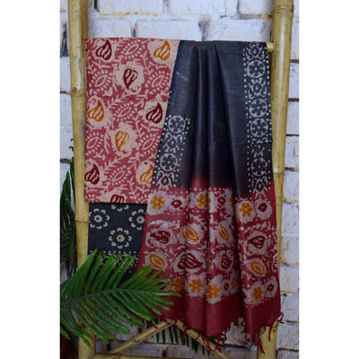 Blue Cotton Indonesian Inspired Kalam Batik Two Piece Suit - SSEthnics