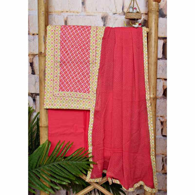 Cream Cotton Customised Jaipuri Block Print Set - SSEthnics