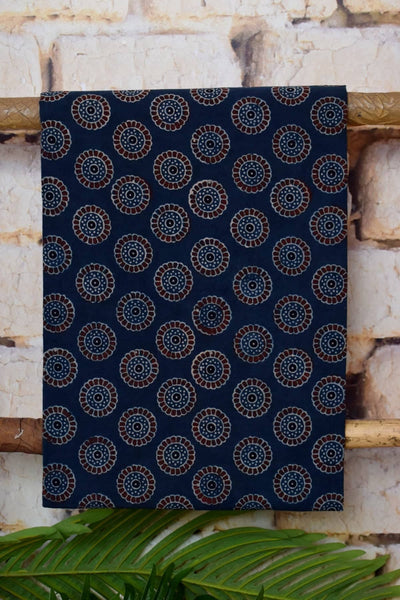 Blue Ajrakh Cotton Triple Block Suit - SSEthnics