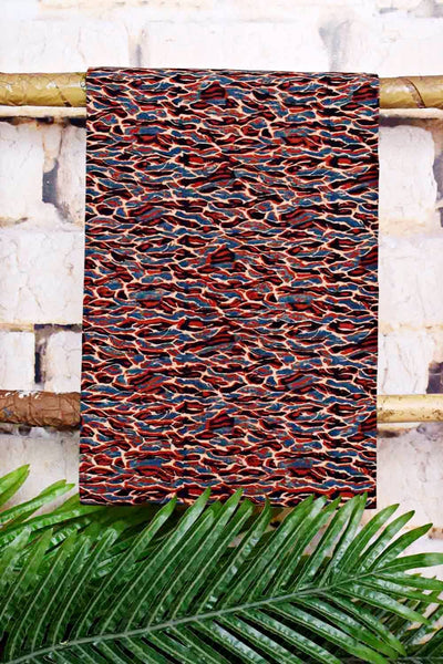 Madder-Blue Ajrakh with Batik Unstitched Suit - SSEthnics