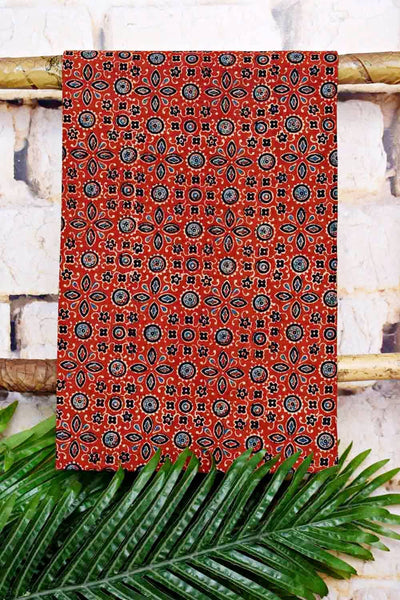 Madder-Blue Ajrakh with Batik Unstitched Suit - SSEthnics