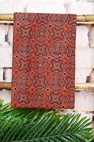 Madder-Blue Ajrakh with Batik Unstitched Suit - SSEthnics